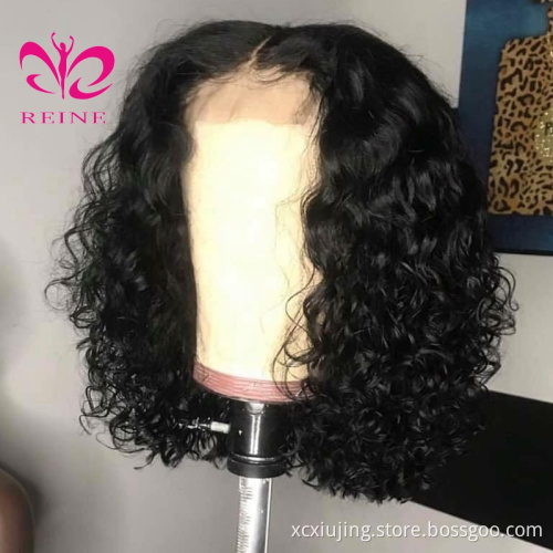 4x4 Bob Lace Closure Wig Indian Straight and Curly Human Hair for Black Women  double drawn human hair wig Blunt Cut Bob Wig